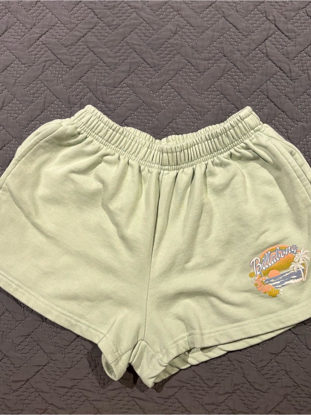 Billabong Women's Light Sage Green Elastic Waist Shorts